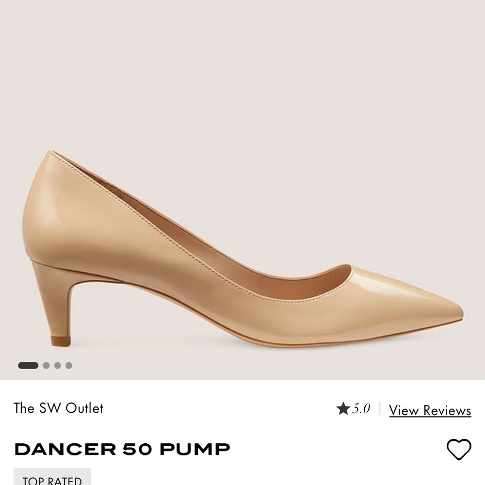 Stuart Weitzman - Dancer 50 Pump - Nude Patent Leather Heels 9.5